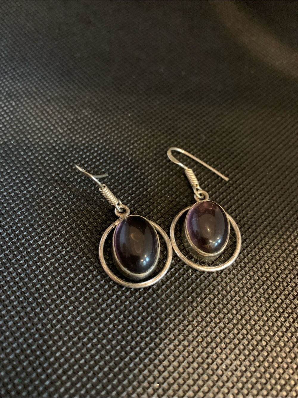 Sundance .925 Silver tumbled Amethyst stone Drop Earrings - Purple